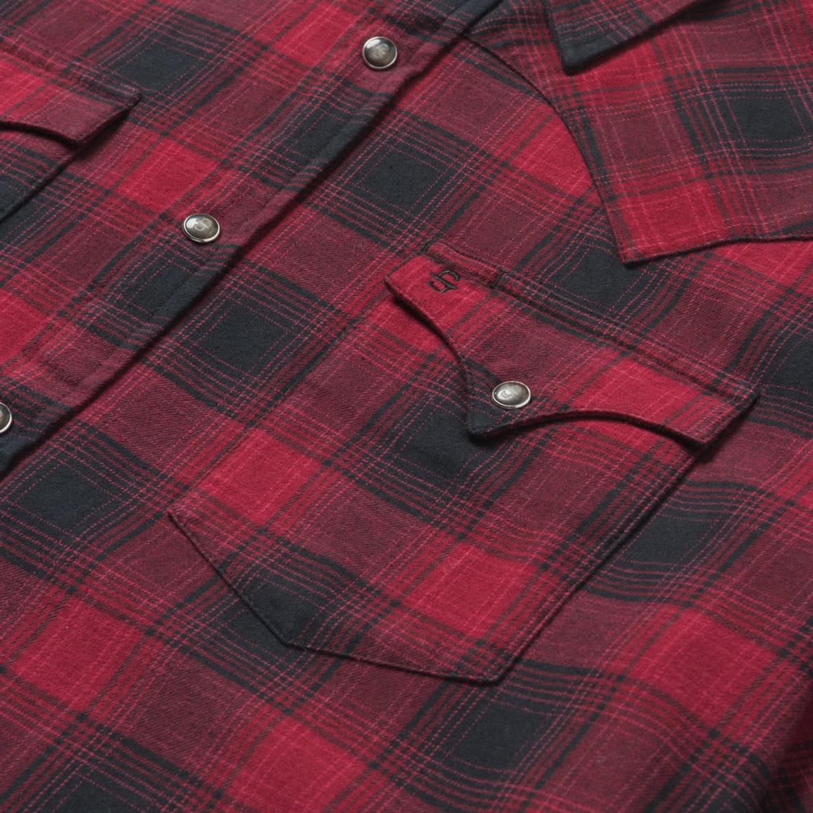 Brushed Twill Plaid Shirt Black | Men Stetson Modern Cut