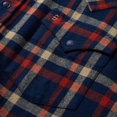 Brushed Twill Plaid Shirt Blue | Men Stetson Classic Cut