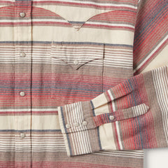 Brushed Twill Striped Shirt Red | Men Stetson Classic Cut