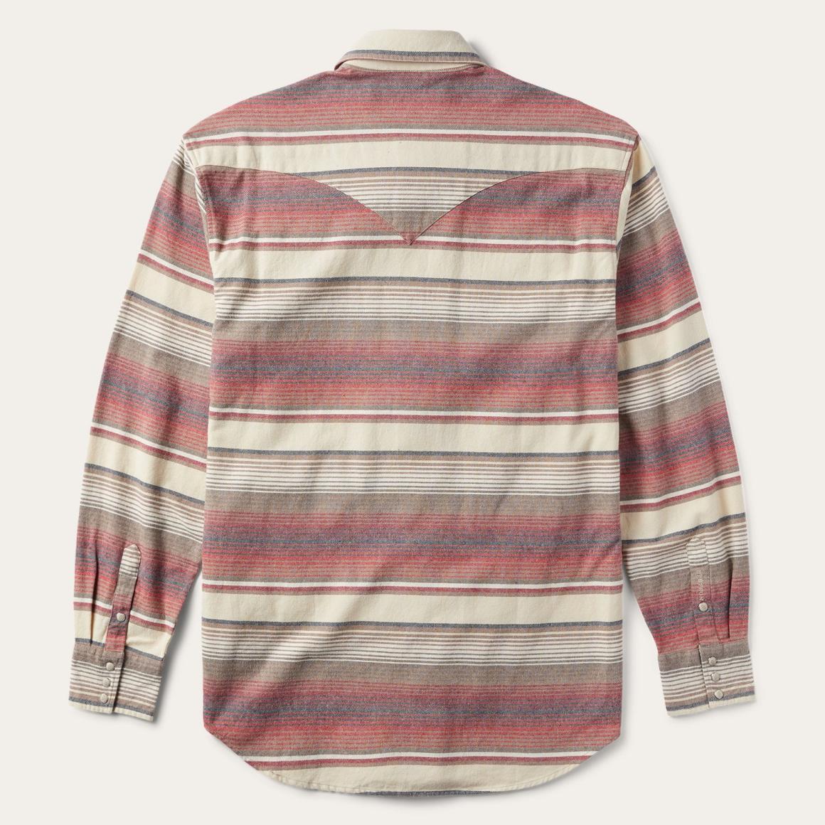 Brushed Twill Striped Shirt Red | Men Stetson Flannel Shirts