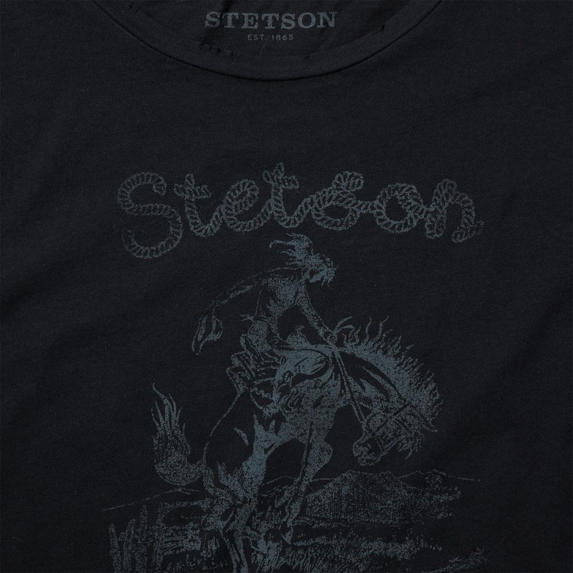 Bucking Cowboy Graphic Tee Black | Women Stetson Tees