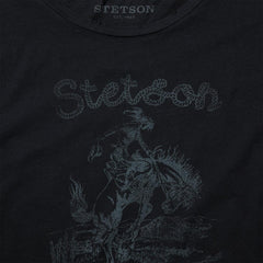Bucking Cowboy Graphic Tee Black | Women Stetson Tees