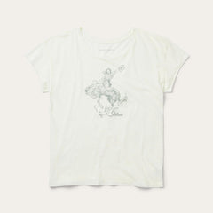 Bucking Cowgirl Graphic Tee White | Women Stetson Tees