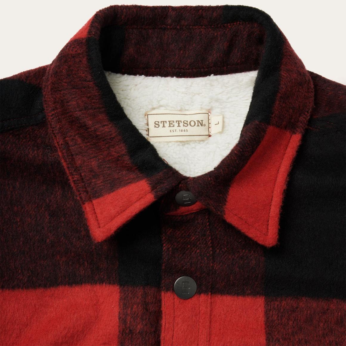 Buffalo Plaid Western Coat Red | Men Stetson Jackets