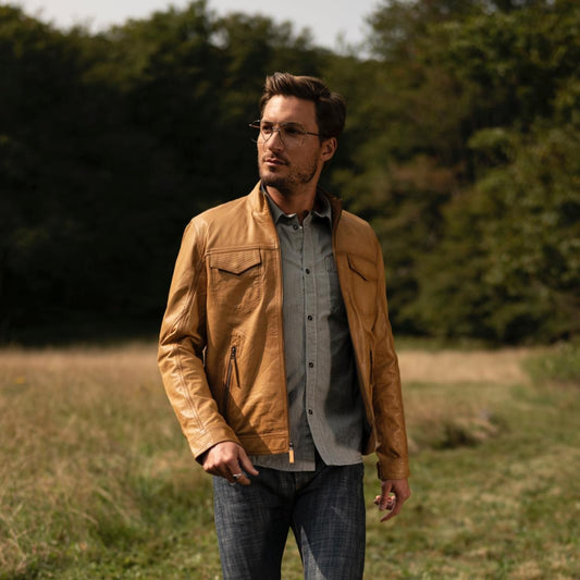 Butter Soft Distressed Leather Jacket Brown | Men Stetson Jackets
