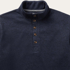 Button-Front Blue Pullover Knit Sweater Blue | Men Stetson Sweaters &amp; Hoodies