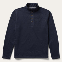 Button-Front Blue Pullover Knit Sweater Blue | Men Stetson Sweaters &amp; Hoodies