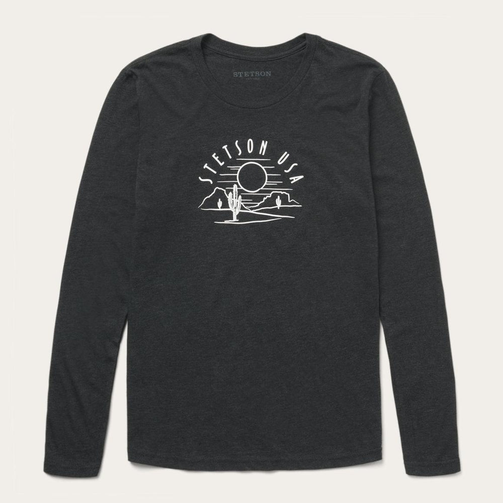 Cactus And Sunset Graphic Tee Black | Women Stetson Tees