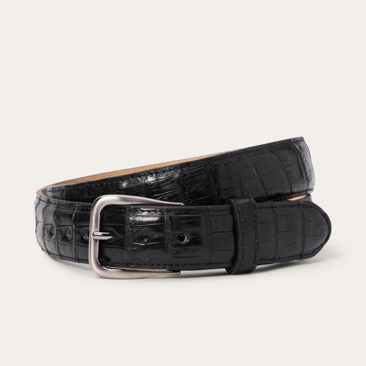 Caiman Western Tab Belt - 1 1/4&quot; Width Black Classic | Men Stetson Belts