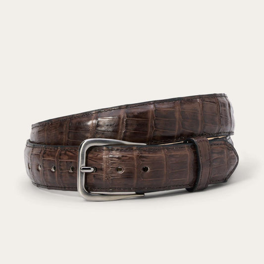 Caiman Western Tab Belt - 1 1/4&quot; Width Cigar Classic | Men Stetson Belts