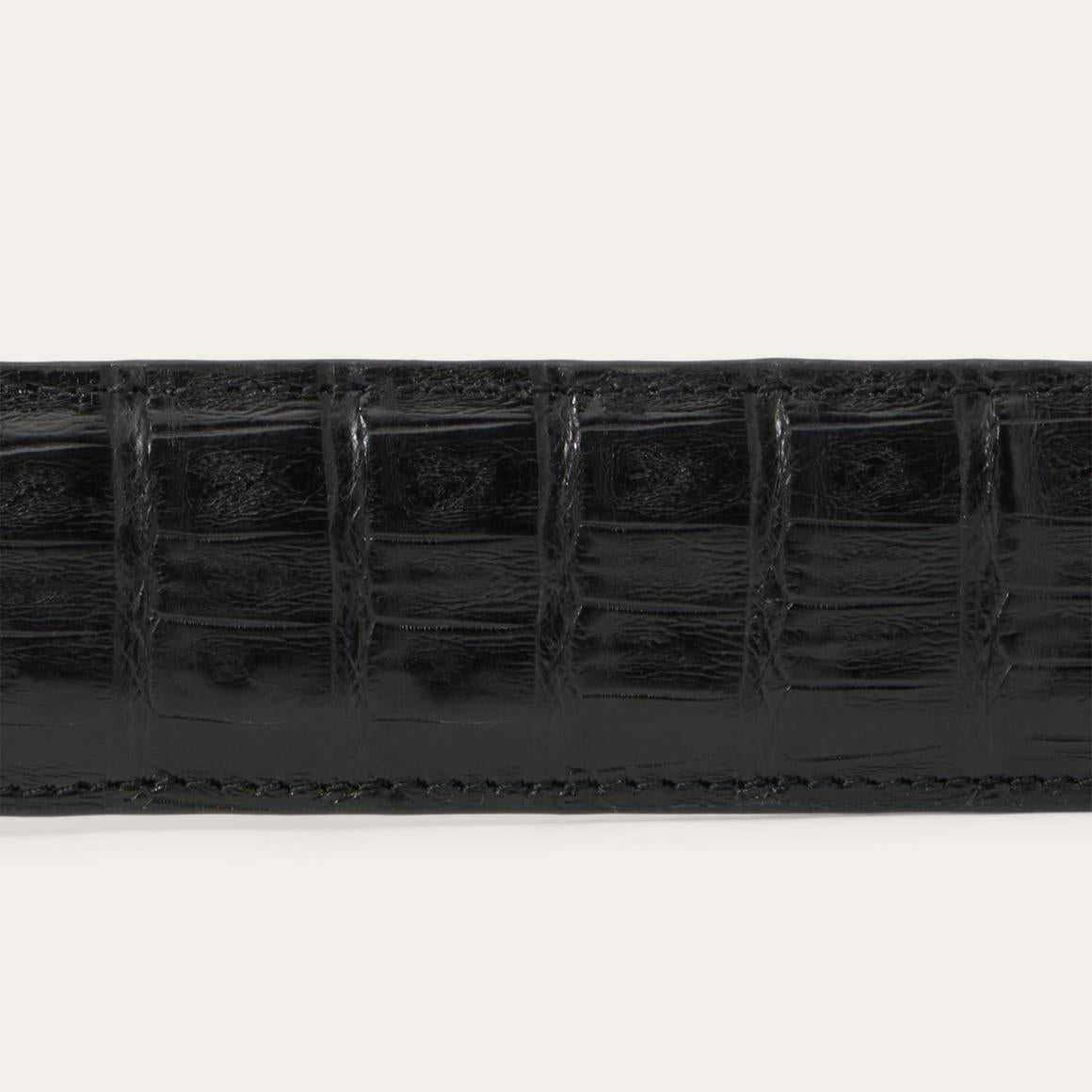 Caiman Western Tab Belt Black Classic | Men Stetson Belts