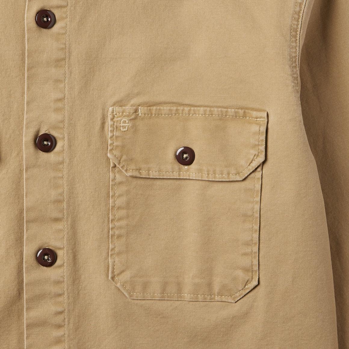 Camel Stretch Canvas Shirt Jacket Brown | Men Stetson Jackets