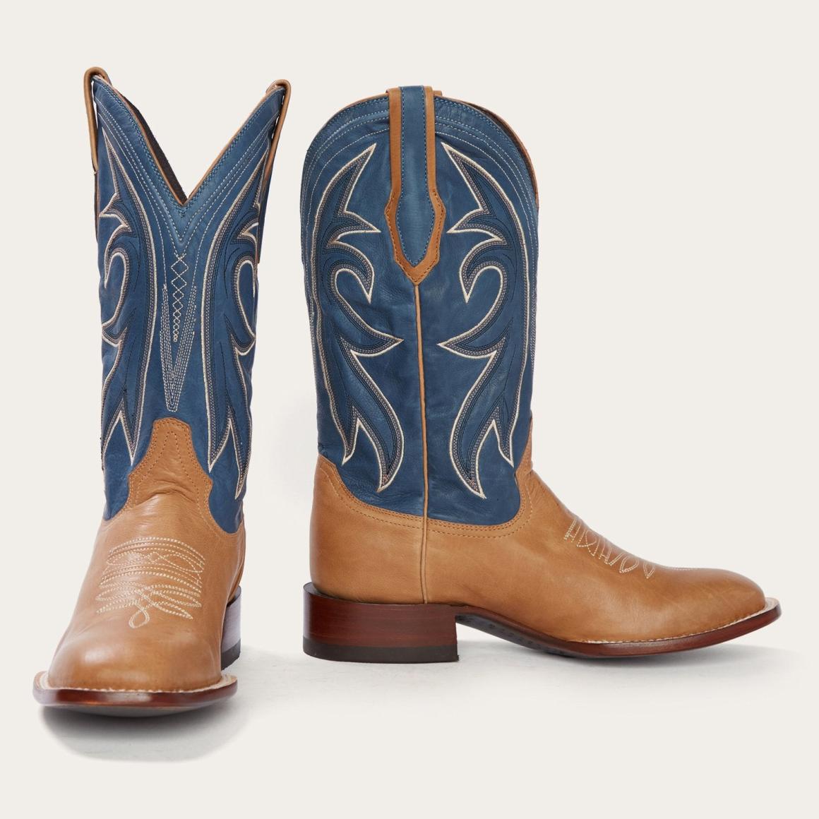 Casper Tan &amp; Blue Matte Cowboy Boot Tan | Men Stetson Western