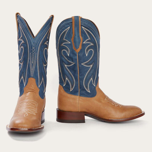 Casper Tan &amp; Blue Matte Cowboy Boot Tan | Men Stetson Western