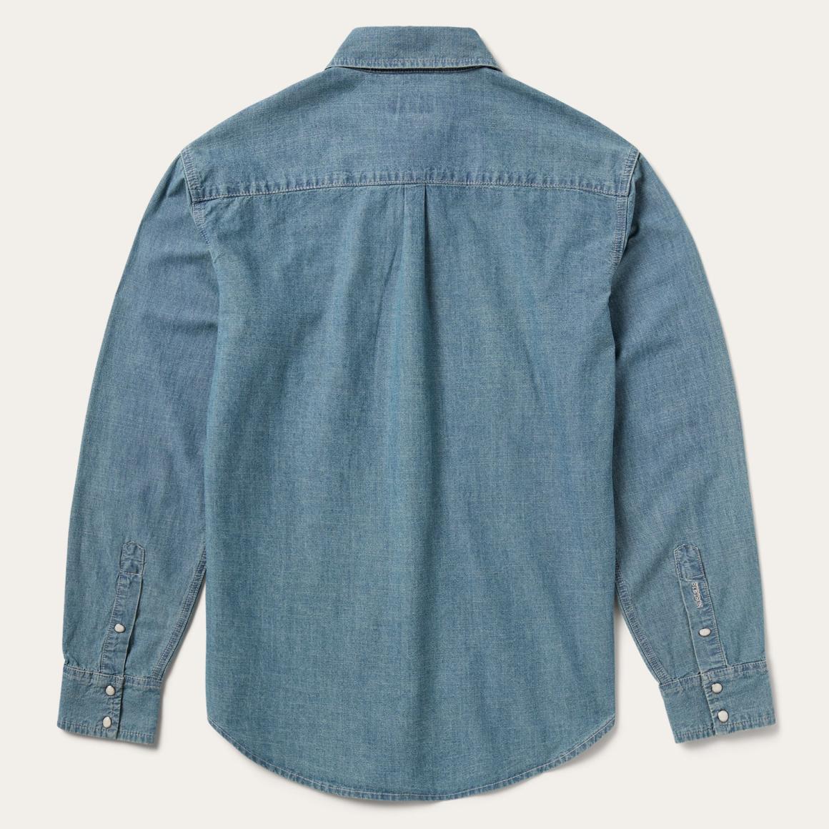Chambray Denim Shirt Blue | Men Stetson Denim Shirts