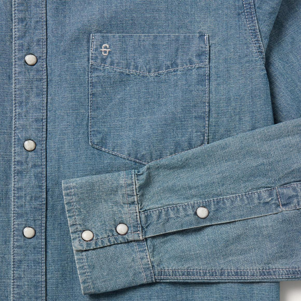 Chambray Denim Shirt Blue | Men Stetson Denim Shirts