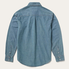 Chambray Denim Shirt Blue | Men Stetson Modern Cut