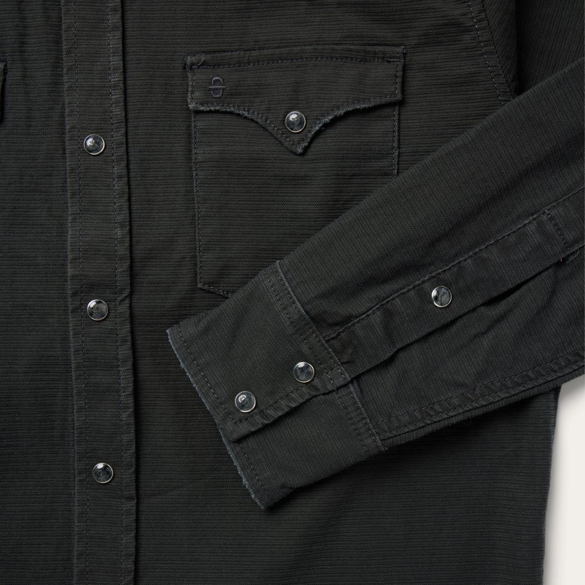 Charcoal Corded Denim Shirt Grey | Men Stetson Modern Cut