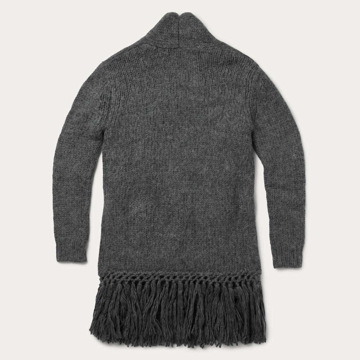 Charcoal Fringed Cardigan Grey | Women Stetson Fringe Jackets