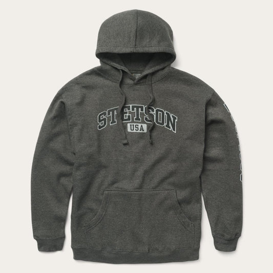 Charcoal Heather Fleece Hooded Sweatshirt Grey | Men Stetson Sweaters &amp; Hoodies