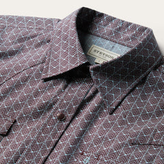 Chevron Grid Shirt Brown | Men Stetson Modern Cut