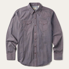 Chevron Grid Shirt Brown | Men Stetson Modern Cut