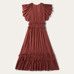Cinnamon Herringbone Dress Brown | Women Stetson Midi