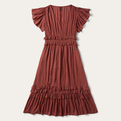 Cinnamon Herringbone Dress Brown | Women Stetson Midi