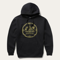 Classic Crest Hooded Sweatshirt Black | Men Stetson Sweaters &amp; Hoodies
