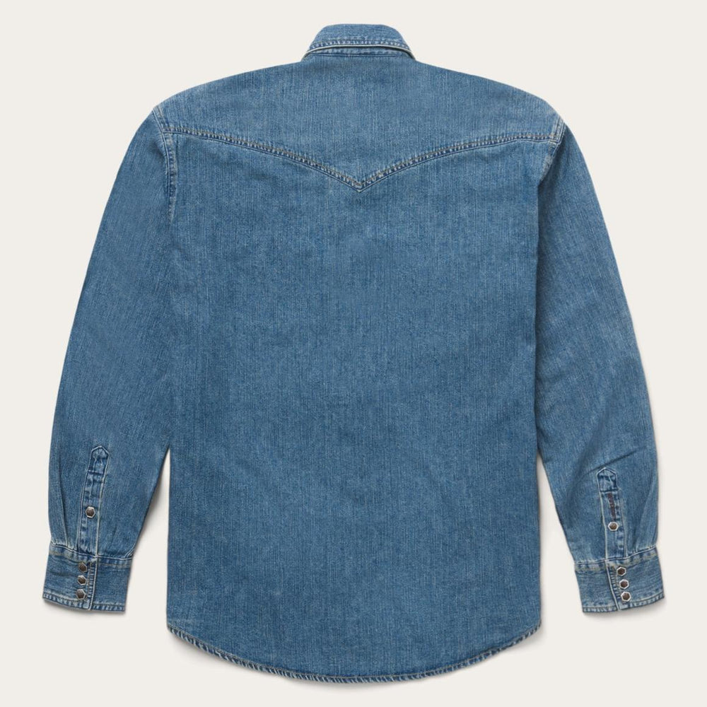 Classic Denim Shirt Blue | Men Stetson Denim Shirts