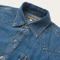 Classic Denim Shirt Blue | Men Stetson Denim Shirts