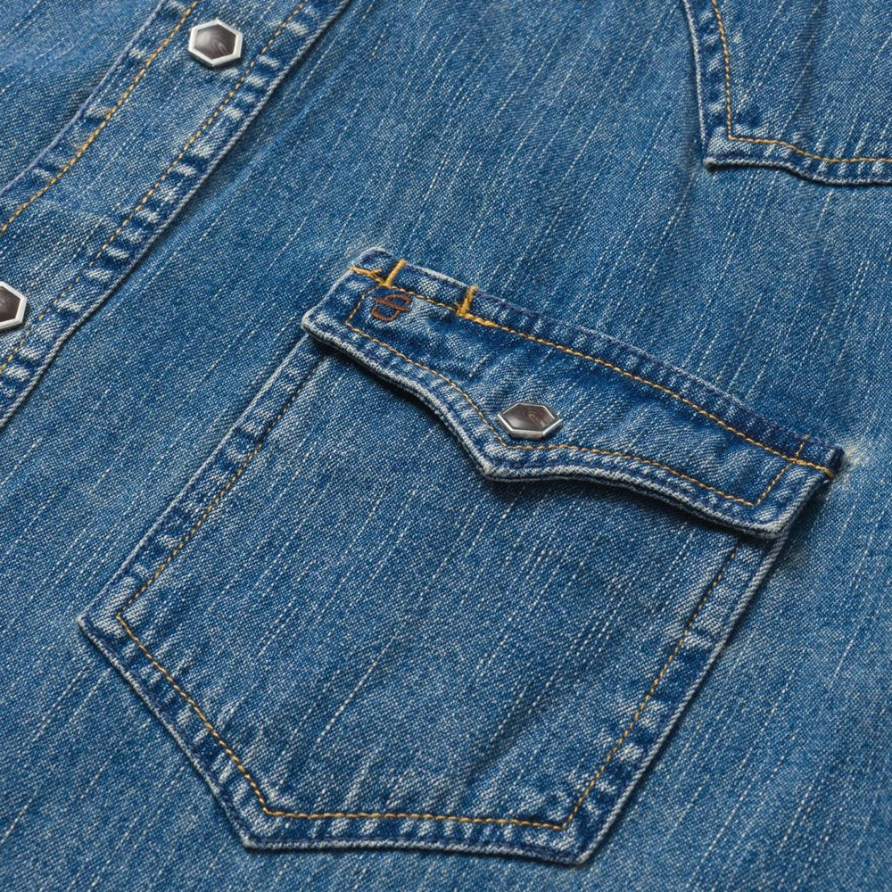 Classic Denim Shirt Blue | Men Stetson Denim Shirts