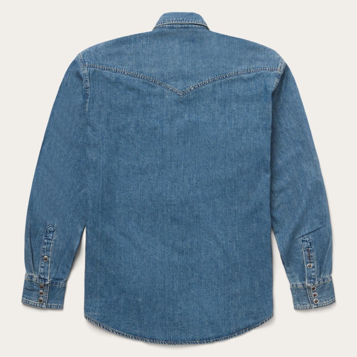 Classic Denim Shirt Blue | Men Stetson Western Shirts