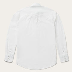 Classic Solid Snap Poplin Shirt In Optic White White | Men Stetson Classic Cut