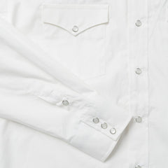 Classic Solid Snap Poplin Shirt In Optic White White | Men Stetson Western Shirts
