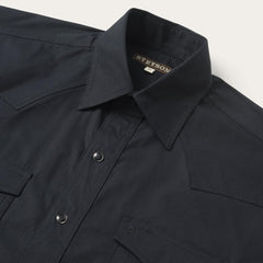 Classic Western Shirt In Black Black | Men Stetson Classic Cut