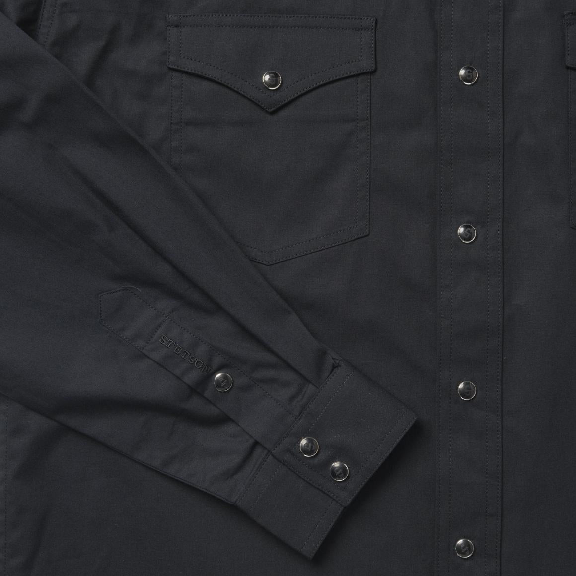Classic Western Shirt In Black Black | Men Stetson Classic Cut