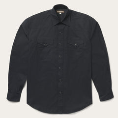 Classic Western Shirt In Black Black | Men Stetson Classic Cut