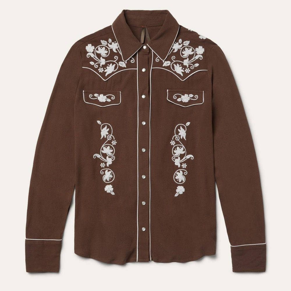 Classic Western Snap Shirt Brown | Women Stetson Western Shirts