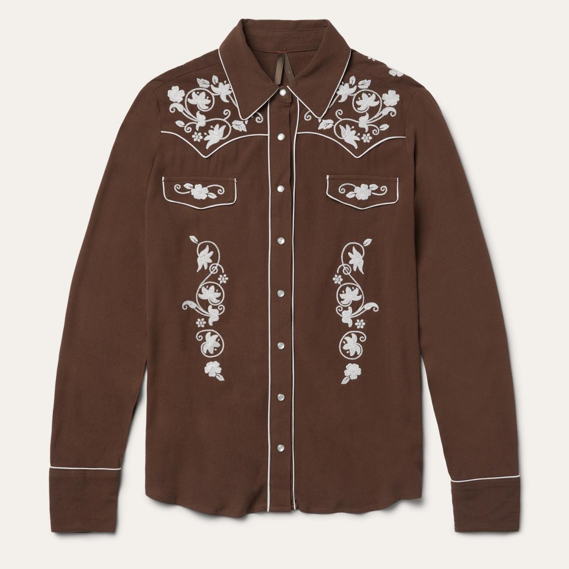 Classic Western Snap Shirt Brown | Women Stetson Western Shirts