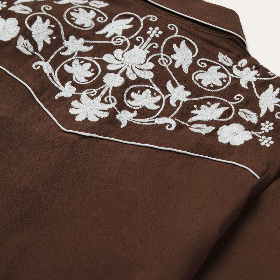 Classic Western Snap Shirt Brown | Women Stetson Western Shirts