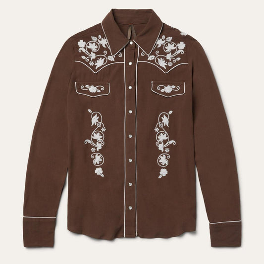 Classic Western Snap Shirt Brown | Women Stetson Western Shirts