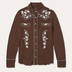 Classic Western Snap Shirt Brown | Women Stetson Western Shirts