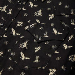 Conversation Print Western Shirt Black | Men Stetson Western Shirts