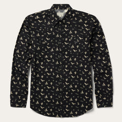 Conversation Print Western Shirt Black | Men Stetson Western Shirts