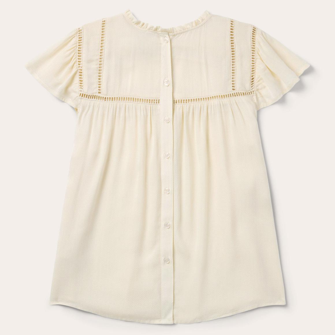 Cream Herringbone Blouse White | Women Stetson Blouses