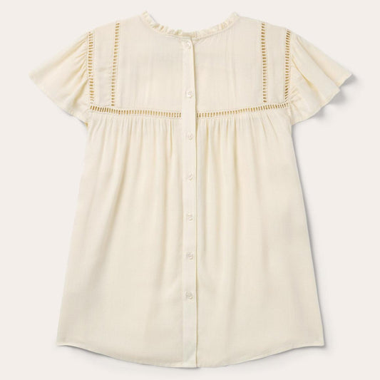 Cream Herringbone Blouse White | Women Stetson Blouses