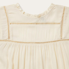 Cream Herringbone Blouse White | Women Stetson Blouses