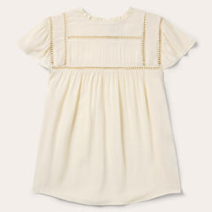 Cream Herringbone Blouse White | Women Stetson Blouses