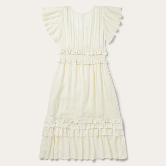 Cream Herringbone Dress White | Women Stetson Midi